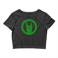 Heavy Metal Satan Horns Ring Green 1 Crop Top | Artistshot