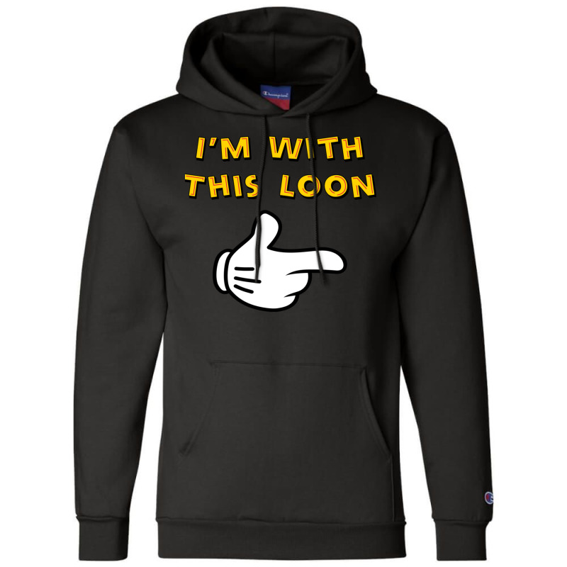 I M With This Loon Baseball ¾ Sleeve  70 Champion Hoodie | Artistshot