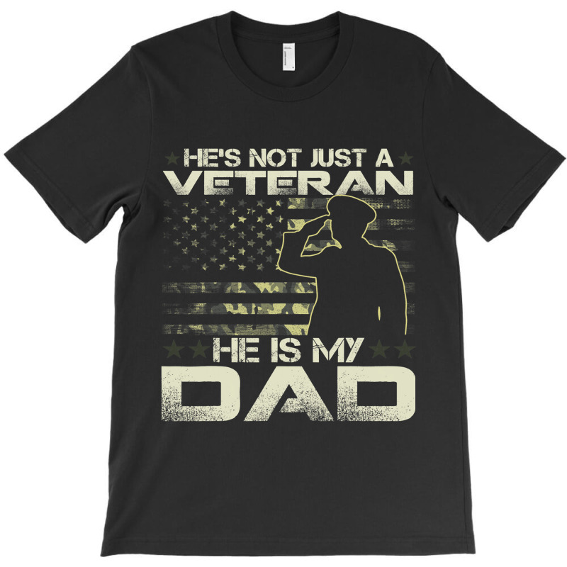 He Is My Veteran Dad American Flag Veterans Day Gi T-shirt | Artistshot