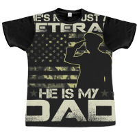 He Is My Veteran Dad American Flag Veterans Day Gi Graphic T-shirt | Artistshot