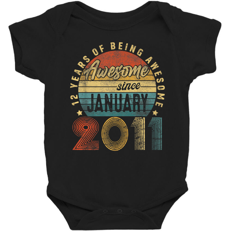 Funny January 2011 Limited Edition 12 Year Old 12t Baby Bodysuit by joycez | Artistshot