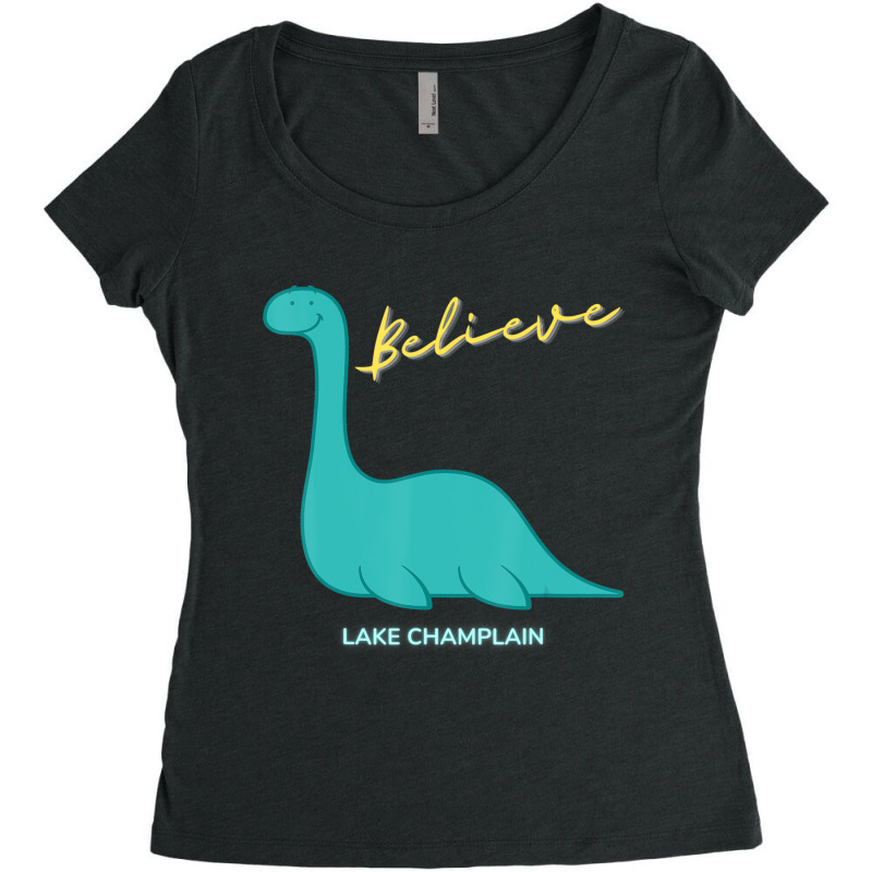 I Believe Champ Sea Monster Lake Champlain Vermont Women's Triblend Scoop T-shirt by aiiluurosy | Artistshot