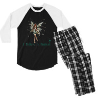 I Believe In Fairies T Shirt Beautiful Fairy With Men's 3/4 Sleeve Pajama Set | Artistshot