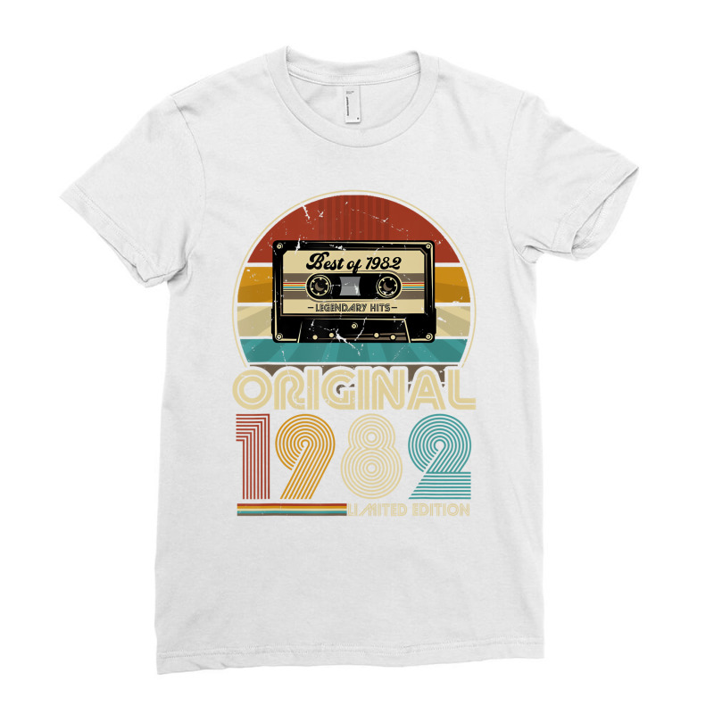 1982 Vintage 40th Birthday Retro Limited Edition M Ladies Fitted T-Shirt by fiddolamuf | Artistshot