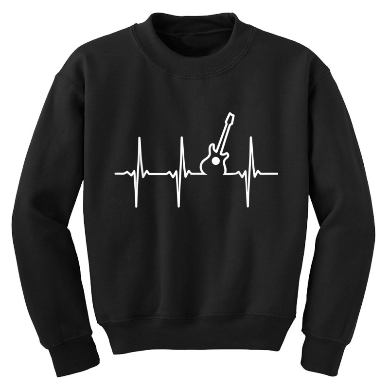 Guitar Heartbeat Instrument Gift Youth Sweatshirt by ardylanda | Artistshot