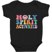 Holy Spirit Activated Funny Trendy Bible Verse Tan Baby Bodysuit | Artistshot