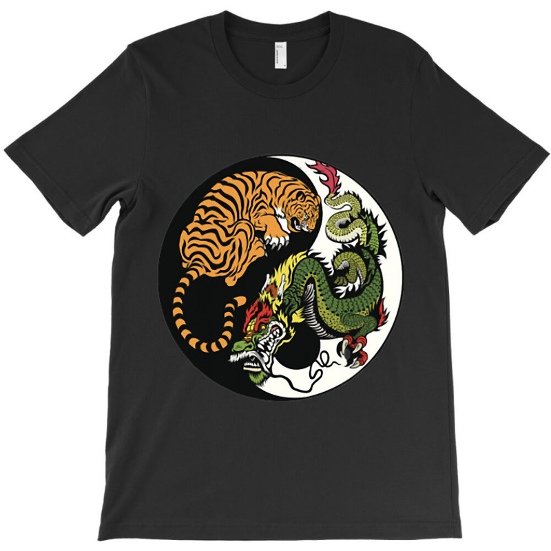 Tiger Dragon Yin Yang Symbol Beautiful Chinese Har T-shirt | Artistshot