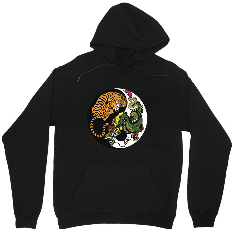 Tiger Dragon Yin Yang Symbol Beautiful Chinese Har Unisex Hoodie | Artistshot