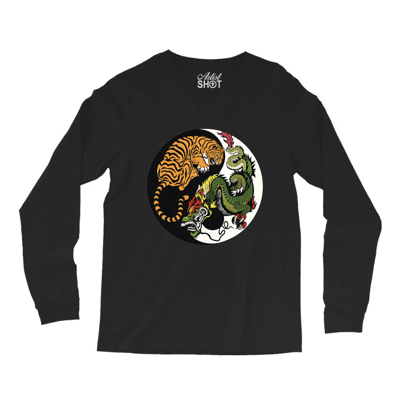 Tiger Dragon Yin Yang Symbol Beautiful Chinese Har Long Sleeve Shirts | Artistshot