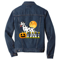 Dalmatian Dog Lazy Halloween Costume Pumpkin Puppy Men Denim Jacket | Artistshot