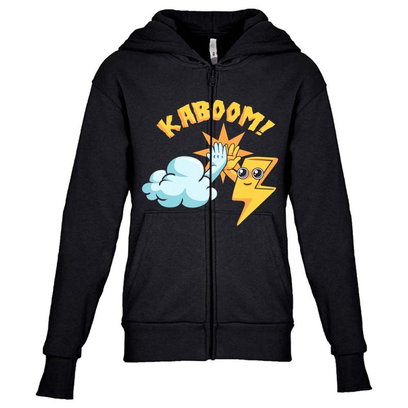 Kaboom Cloud Lightning Electrical Storm Thunder Bo Youth Zipper Hoodie | Artistshot