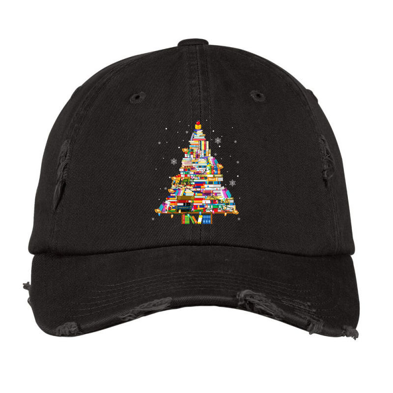 Christmas Library Tree Lights For Librarian And Bo Vintage Cap by miharax | Artistshot