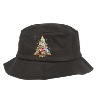 Christmas Library Tree Lights For Librarian And Bo Bucket Hat | Artistshot