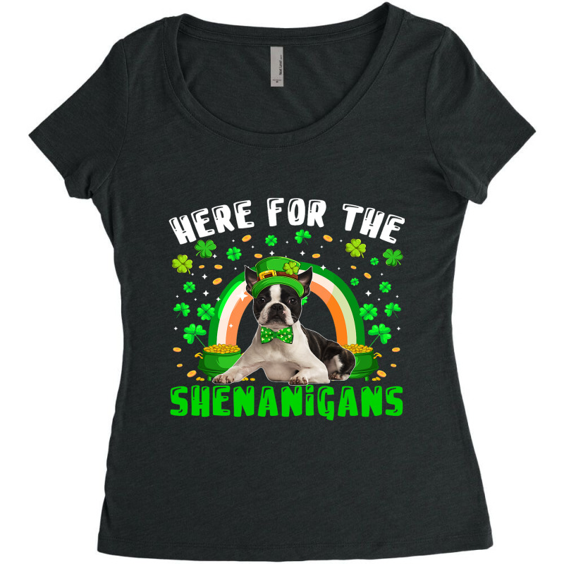 Here For The Shenanigans Patricks Day Boston Terri Women's Triblend Scoop T-shirt by JESSICAMARTINA | Artistshot