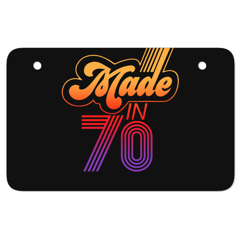 Made In 1970 Retro Atv License Plate By Badaudesign - Artistshot