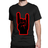 Heavy Metal Satan Horns Black & Red Classic T-shirt | Artistshot