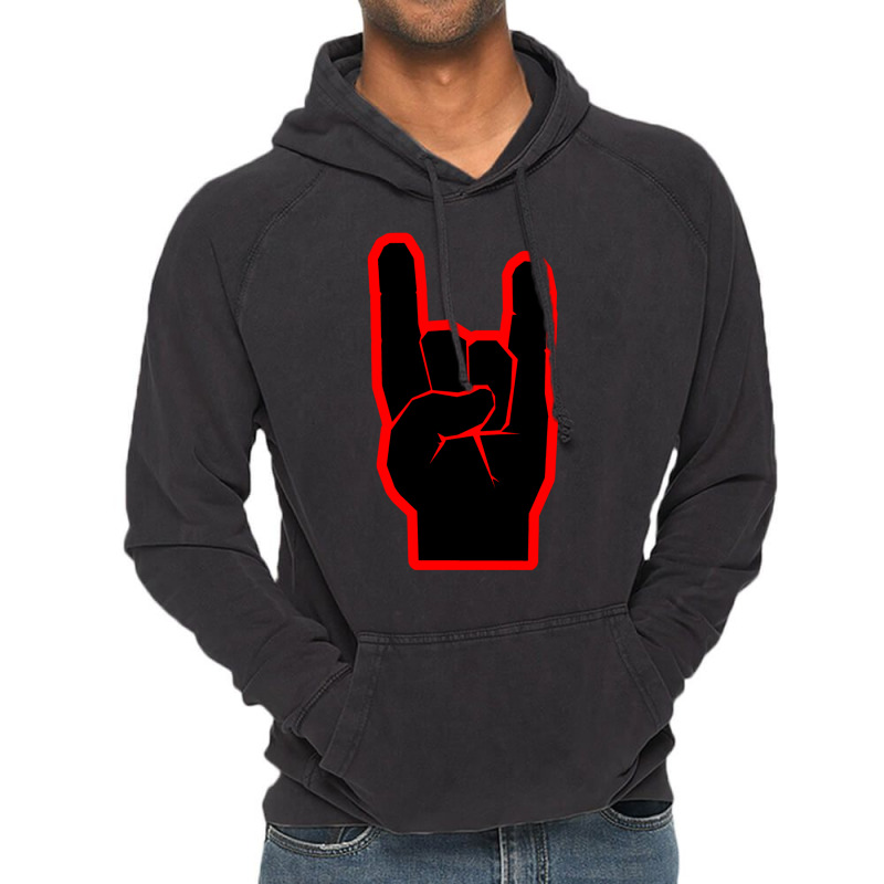 Heavy Metal Satan Horns Black & Red Vintage Hoodie by JOSERICARDOTORRES | Artistshot