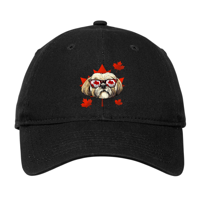 Canadian Shih Tzu Dog Maple Leaf Patriotic Canada  Adjustable Cap by AURRADILLARD | Artistshot