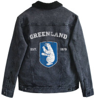 Vintage Coat Of Arms Greenland T Shirt Unisex Sherpa-lined Denim Jacket | Artistshot