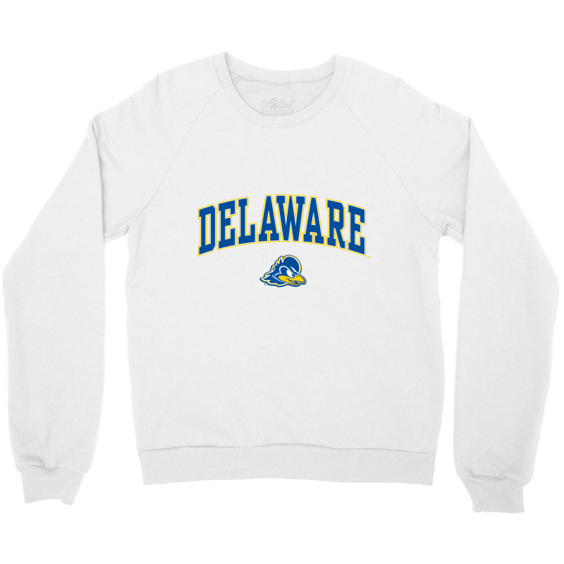 Delaware Fightin' Blue Hens Arch Over Heather Gray Crewneck Sweatshirt by muhnximis | Artistshot