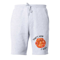 That's How I Roll Orange Watercolor D20 Dice Fleece Short | Artistshot