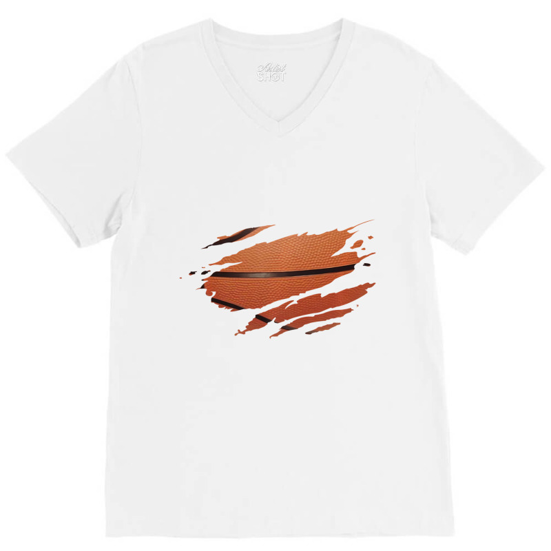 Basketball Ripped Design Sports Lover Pullover Hoo V-neck Tee | Artistshot