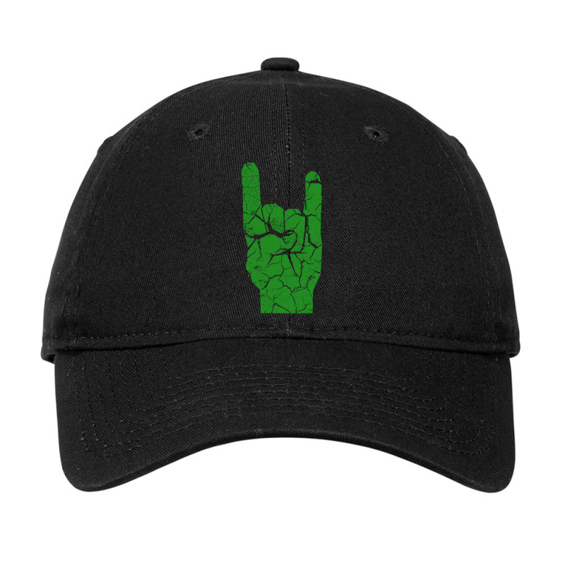 Heavy Metal Satan Horns Green Cracked Adjustable Cap by JOSERICARDOTORRES | Artistshot