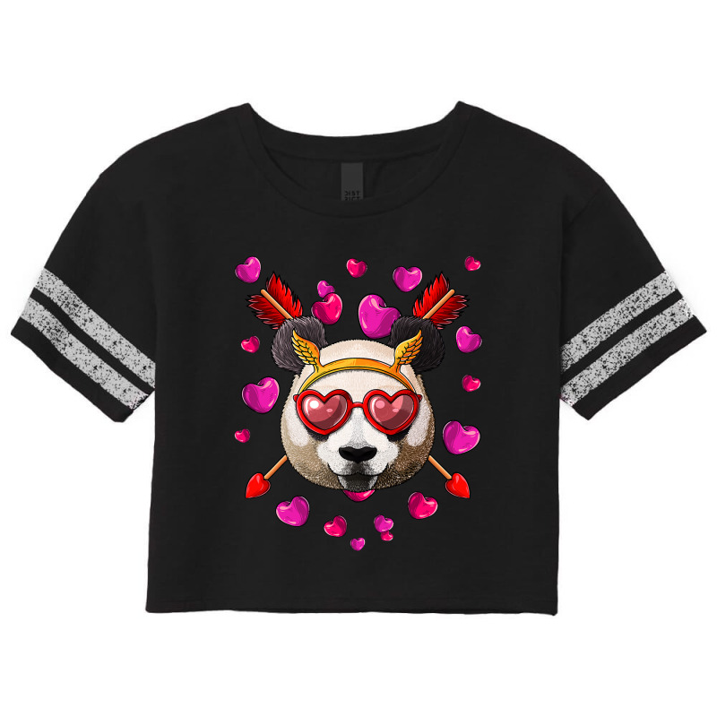 Panda Valentines Day Animal Face Heart Glass Love  Scorecard Crop Tee by spreesgomez | Artistshot