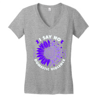 Against Domestic Violence, Sunflower, Purple Ribbo Women's V-neck T-shirt | Artistshot