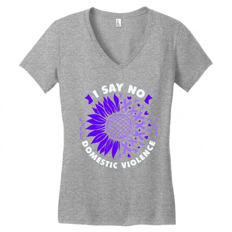 Against Domestic Violence, Sunflower, Purple Ribbo Women's V-Neck T-Shirt by fiddolamuf | Artistshot