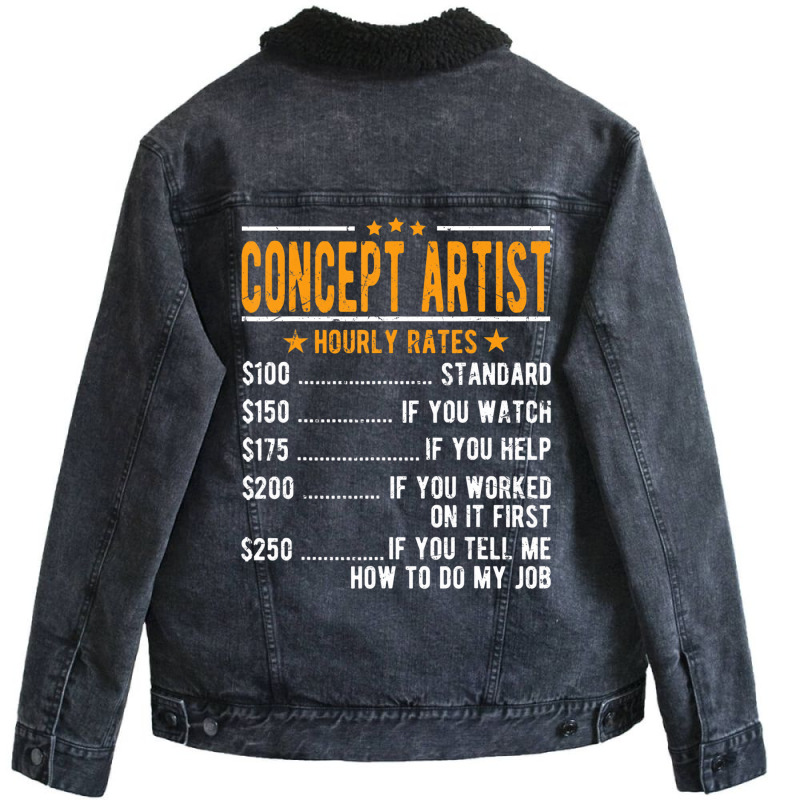 Concept Artist Hourly Rates T Shirt Unisex Sherpa-lined Denim Jacket | Artistshot