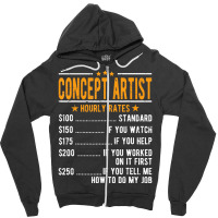 Concept Artist Hourly Rates T Shirt Zipper Hoodie | Artistshot