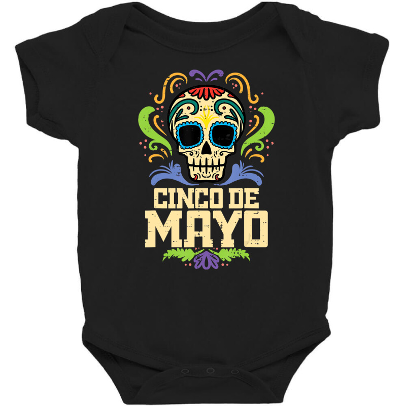 Cinco De Mayo Sugar Skull Mexican Fiesta Dia De Lo Baby Bodysuit by imelde | Artistshot