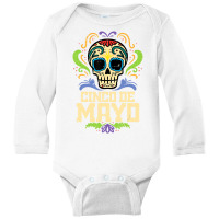 Cinco De Mayo Sugar Skull Mexican Fiesta Dia De Lo Long Sleeve Baby Bodysuit | Artistshot