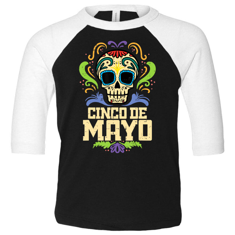 Cinco De Mayo Sugar Skull Mexican Fiesta Dia De Lo Toddler 3/4 Sleeve Tee by imelde | Artistshot