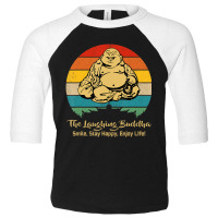 The Laughing Buddha Smiling Vintage Distressed Ret Toddler 3/4 Sleeve Tee | Artistshot