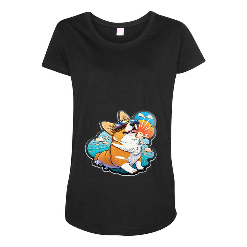 Cool Corgi Maternity Scoop Neck T-shirt by DEBORAHBOURSSIQUOT | Artistshot