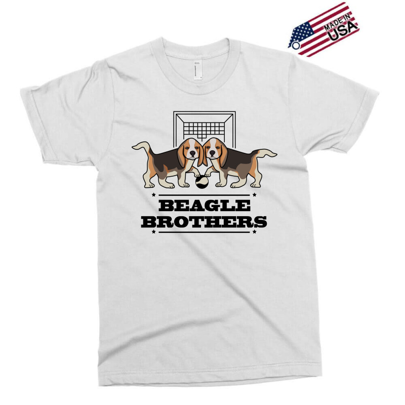 Beagle Twins Brothers Playing Football T-shirt Design Exclusive T-shirt | Artistshot