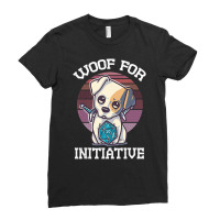 Woof For Initiative Dungeons And Dogs Dog D20 Dice Ladies Fitted T-shirt | Artistshot