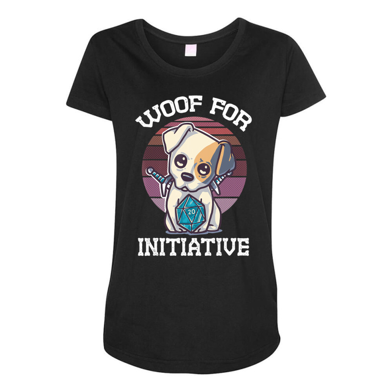 Woof For Initiative Dungeons And Dogs Dog D20 Dice Maternity Scoop Neck T-shirt by mogakino | Artistshot