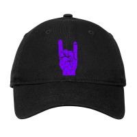 Heavy Metal Satan Horns Violet Cracked Adjustable Cap | Artistshot