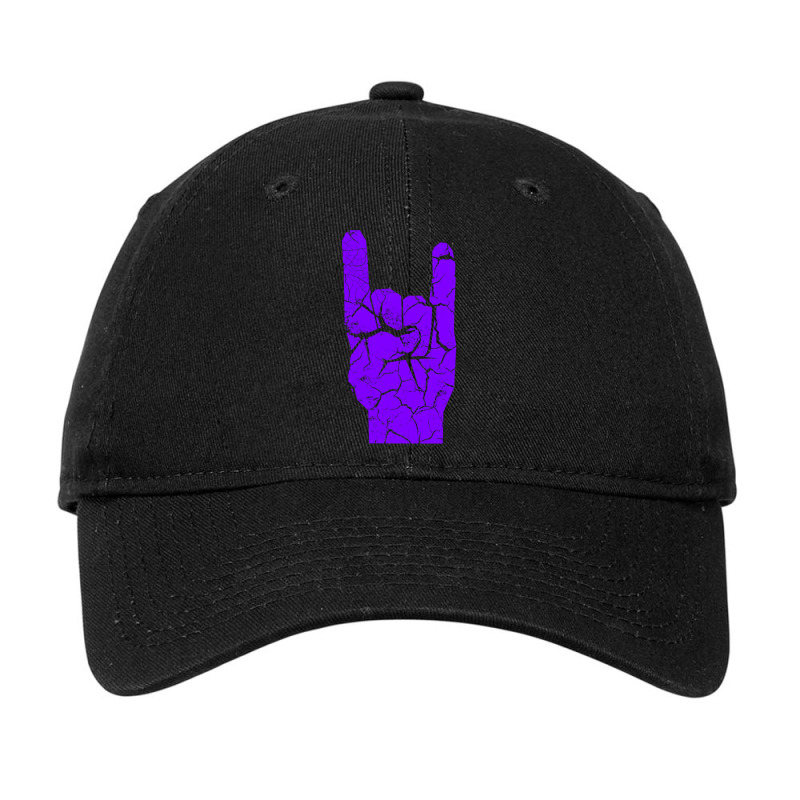 Heavy Metal Satan Horns Violet Cracked Adjustable Cap by JOSERICARDOTORRES | Artistshot