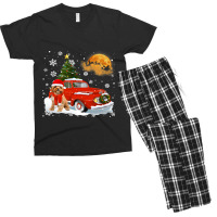 Cavoodle Vintage Wagon Red Truck Christmas Tree Pa Men's T-shirt Pajama Set | Artistshot