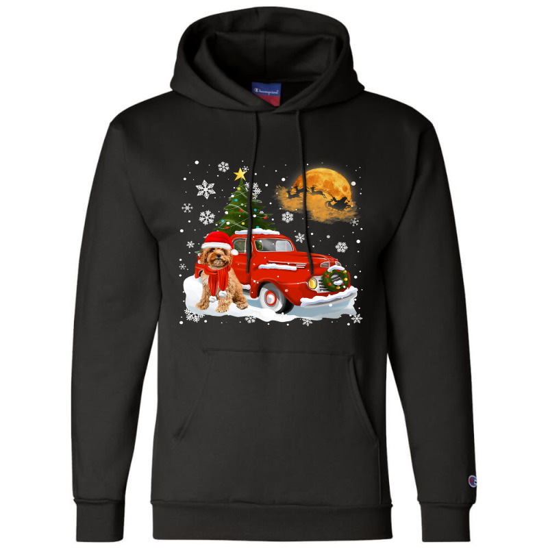 Cavoodle Vintage Wagon Red Truck Christmas Tree Pa Champion Hoodie by AURRADILLARD | Artistshot