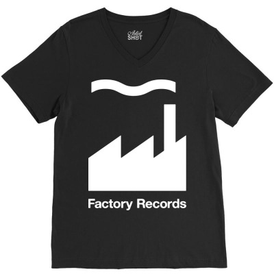 Factory Records V-neck Tee Designed By Alonedark