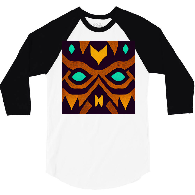 Tribal Fairy Tale Majoras Mask Symmetric Pattern T 3/4 Sleeve Shirt | Artistshot