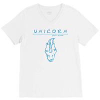 Unicorn Outline V-neck Tee | Artistshot