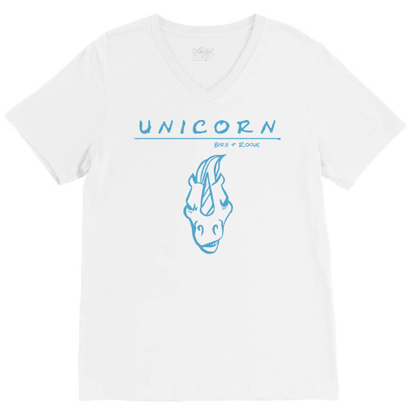 Unicorn Outline V-Neck Tee by slavissweersq | Artistshot