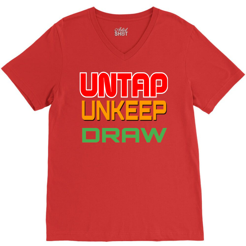 Untap    Tcg Hand Writing Uan 2021 Funny On Demand V-Neck Tee by slavissweersq | Artistshot