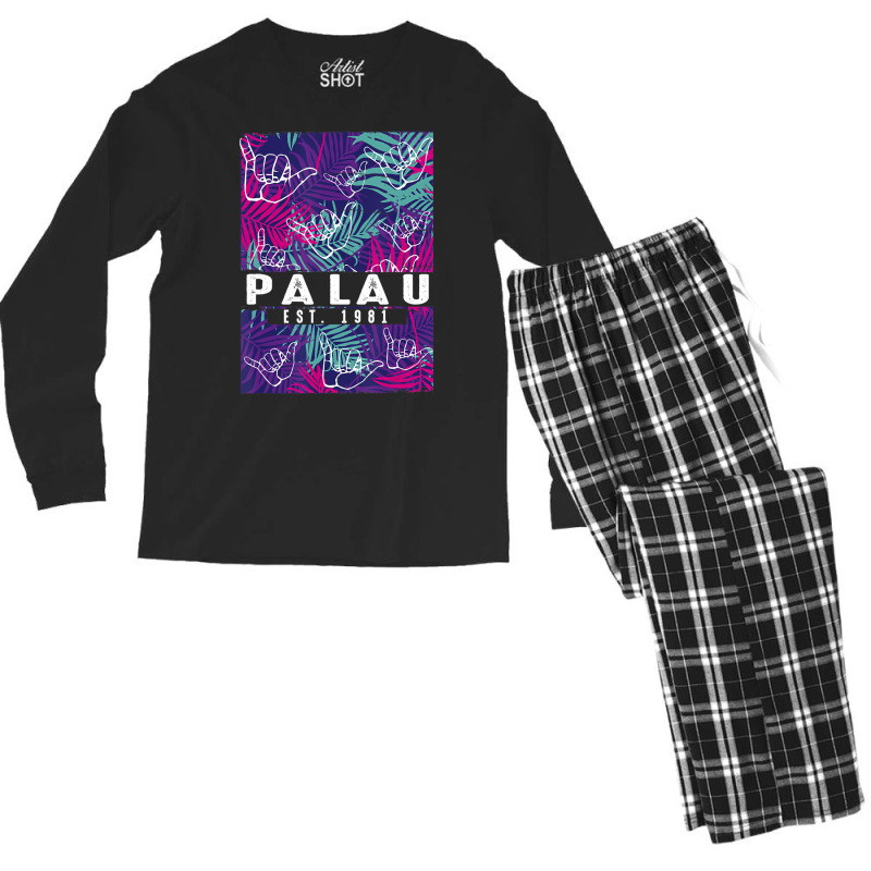 Tropical Palm Palau T Shirt   Palauan Shirt Men's Long Sleeve Pajama Set | Artistshot